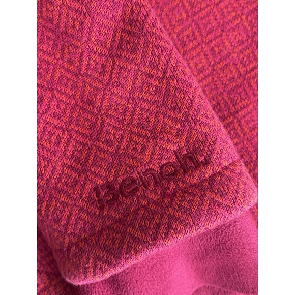 Bench Womens Fleece Lined Hoodie Full Zip Jacket Pink Red Pockets Large - Picture 11 of 16